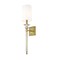 Z-Lite Ava 1 Light Wall Sconce, Rubbed Brass & White 804-1S-RB-WH - alternate 1